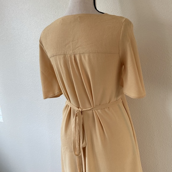 CHRISTY DAWN š§ butter yellow rayon crepe wrap dress size medium - Picture 5 of 10